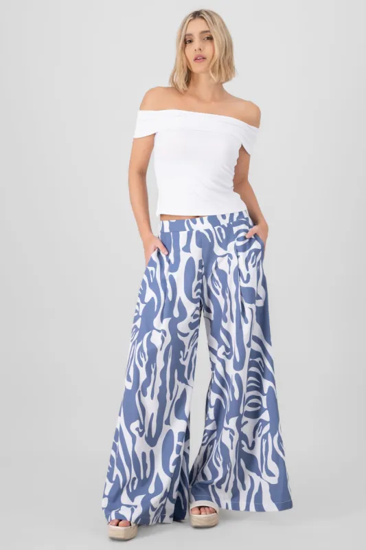 Pantalón super wide leg estampado sold by Shasa