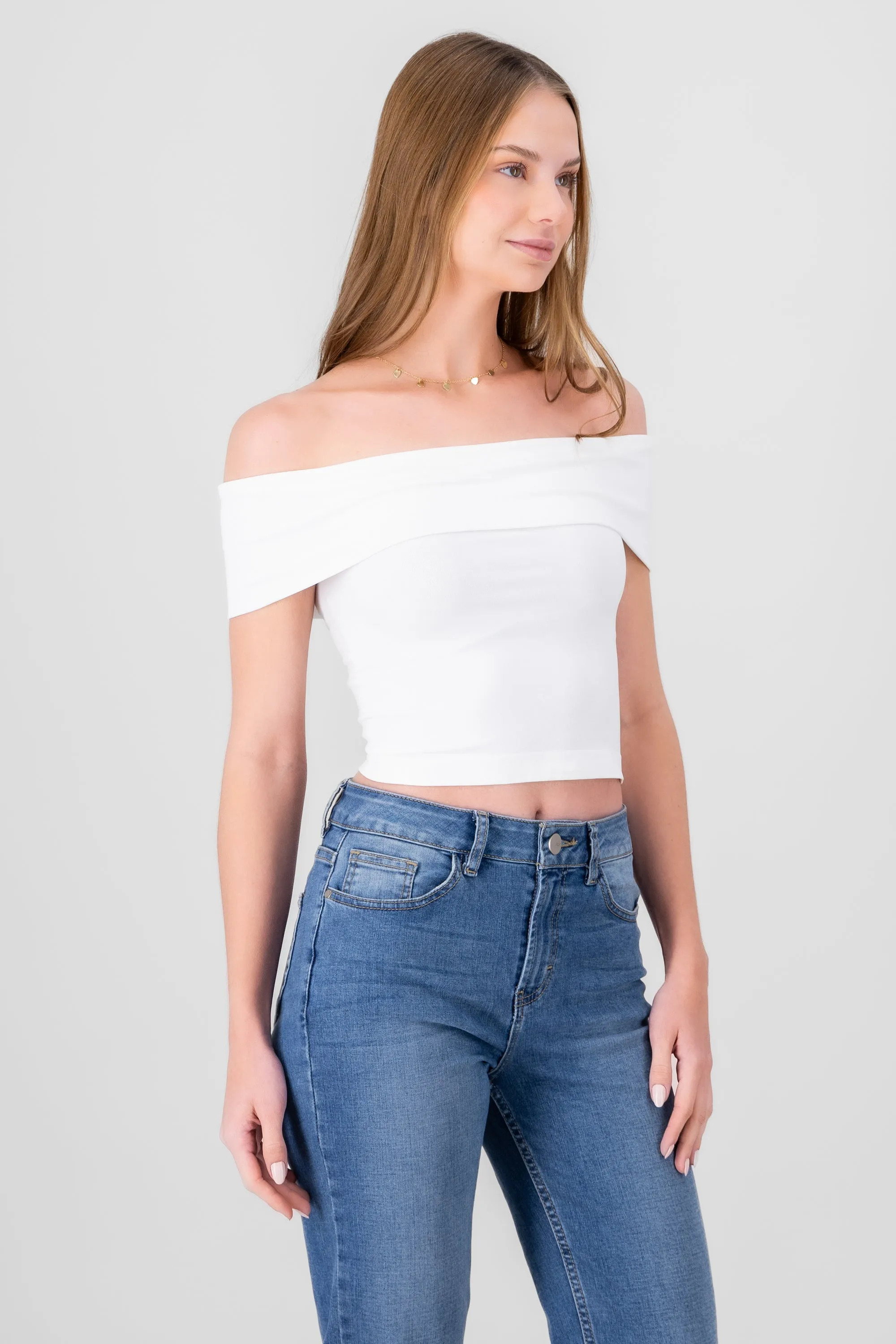 Top off shoulder sin mangas liso sold by Shasa product image thumbnail 3
