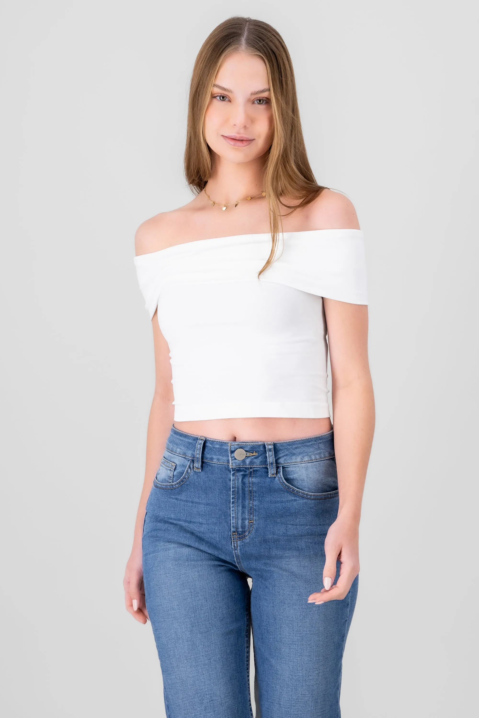 Top off shoulder sin mangas liso sold by Shasa product image thumbnail 2