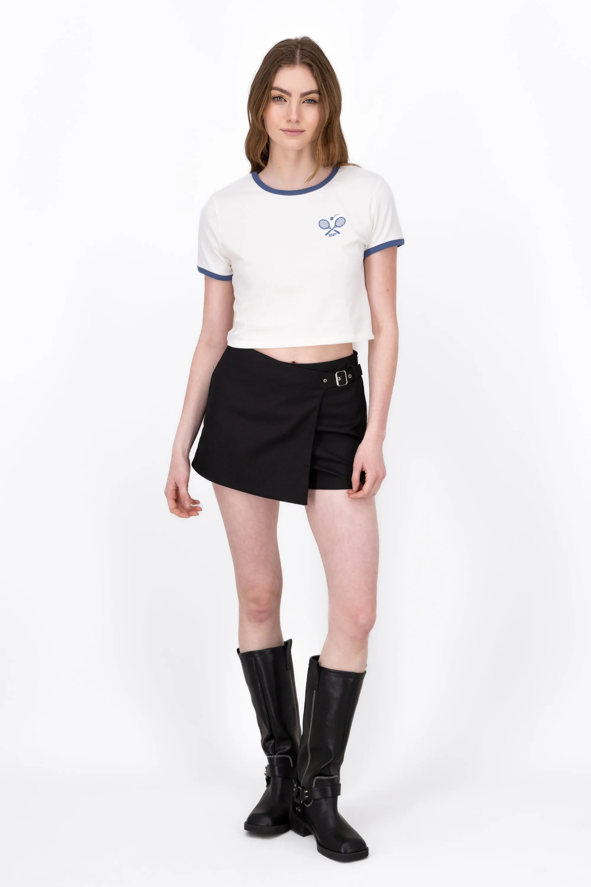 Mini Falda Con Cinturon Lisa sold by Shasa