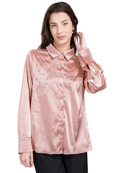 Camisa Satinada Con Brillos sold by Shasa