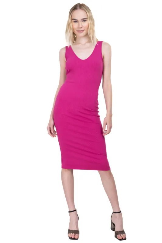 Vestido Midi Acanalado Liso sold by Shasa