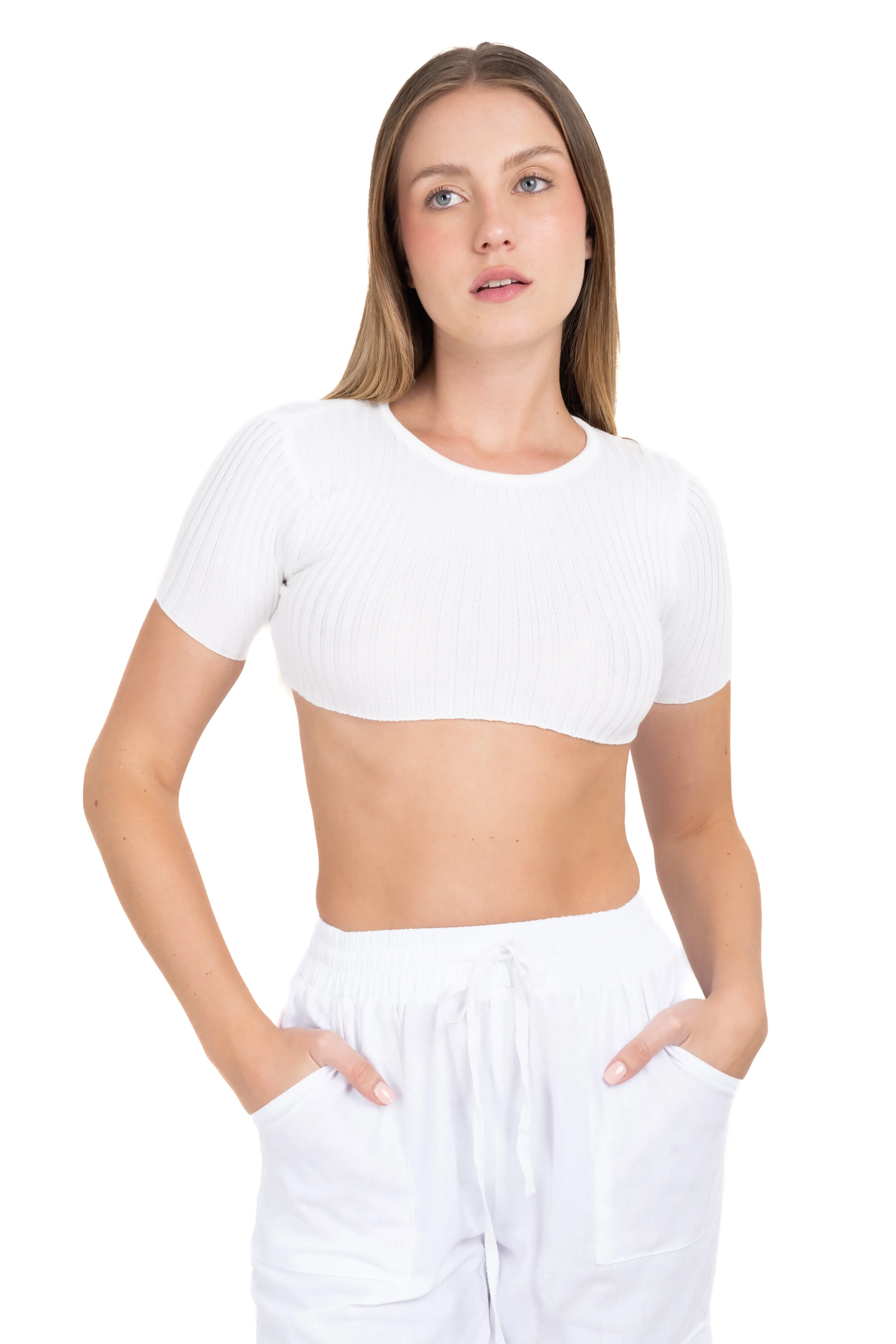 Top crop tejido manga corta sold by Shasa product image thumbnail 2