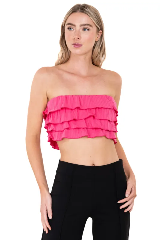 Top crop olanes strapless sold by Shasa