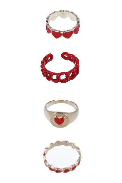 Set 4 Anillos Corazón sold by Shasa
