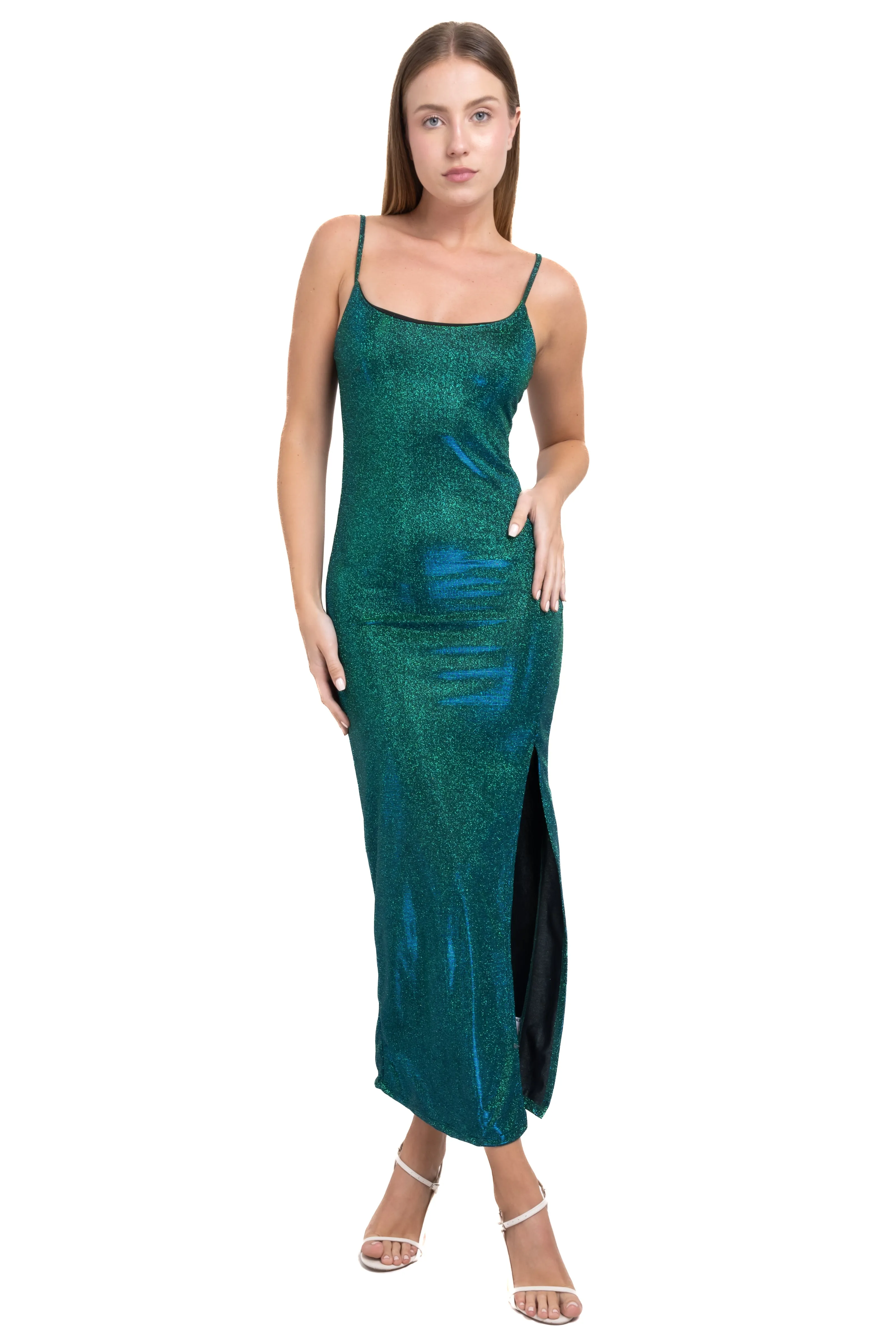 Vestido maxi tornasol abertura sold by Shasa