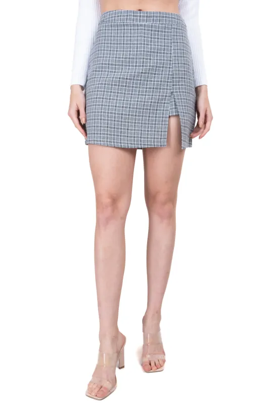 Falda mini abertura detalle estampado sold by Shasa