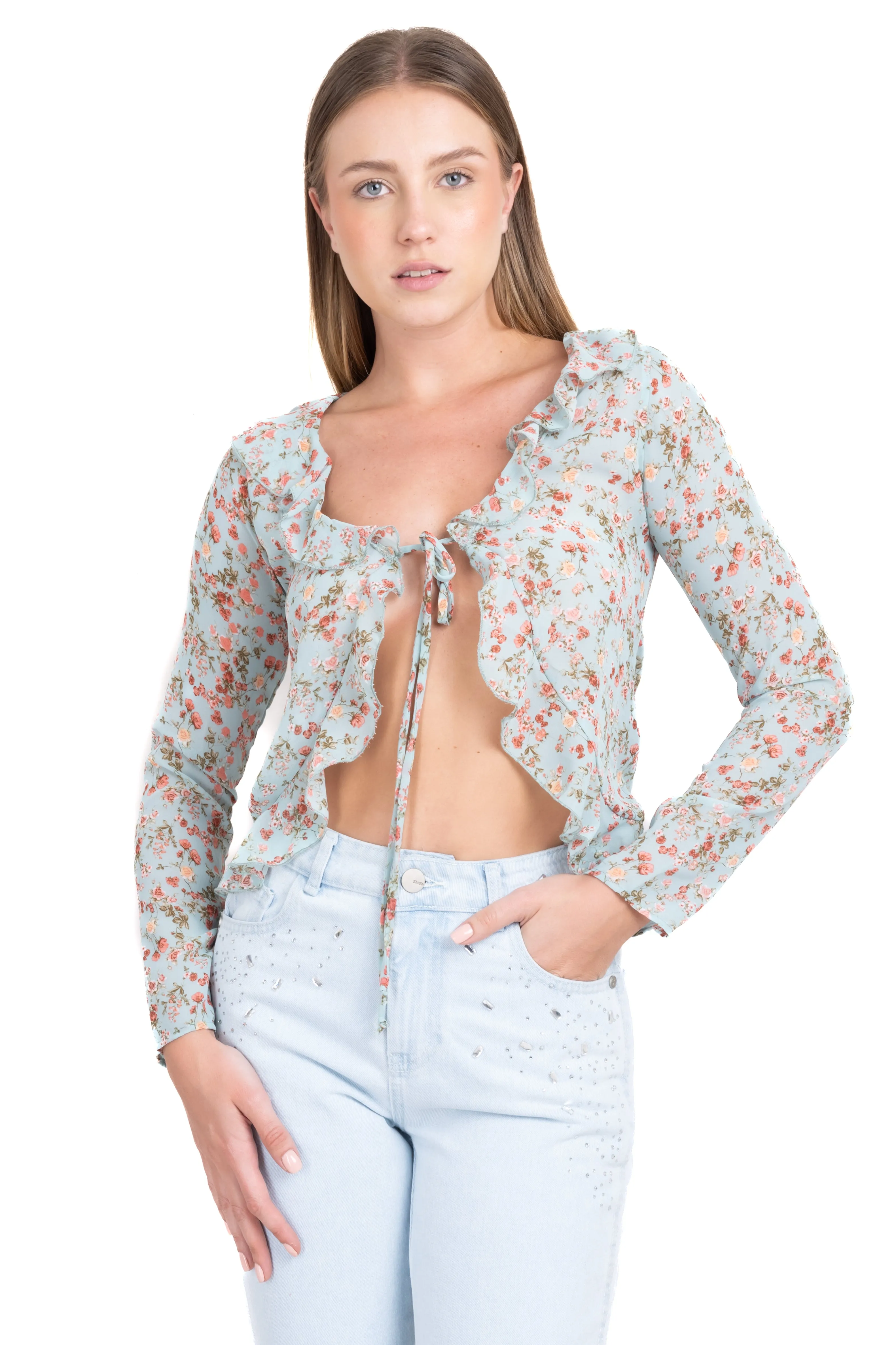 Blusa abierta escote olanes sold by Shasa product image thumbnail 2