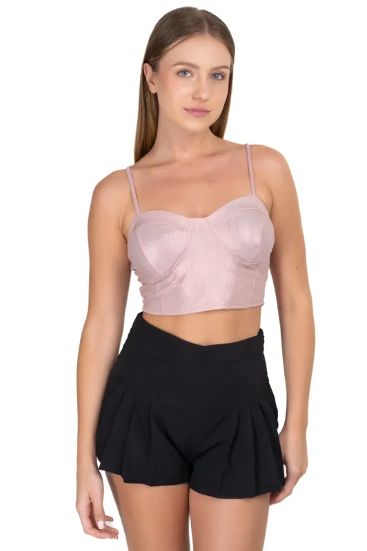 Top crop copas efecto metálico sold by Shasa