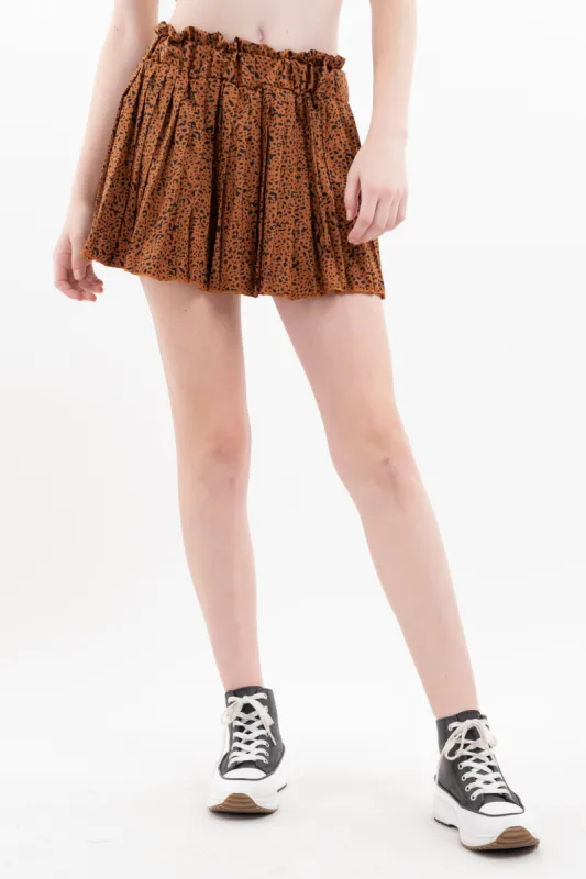 Falda mini plisada animal print sold by Shasa