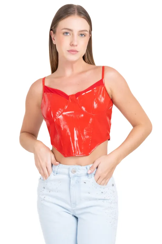 Top efecto piel liso sold by Shasa