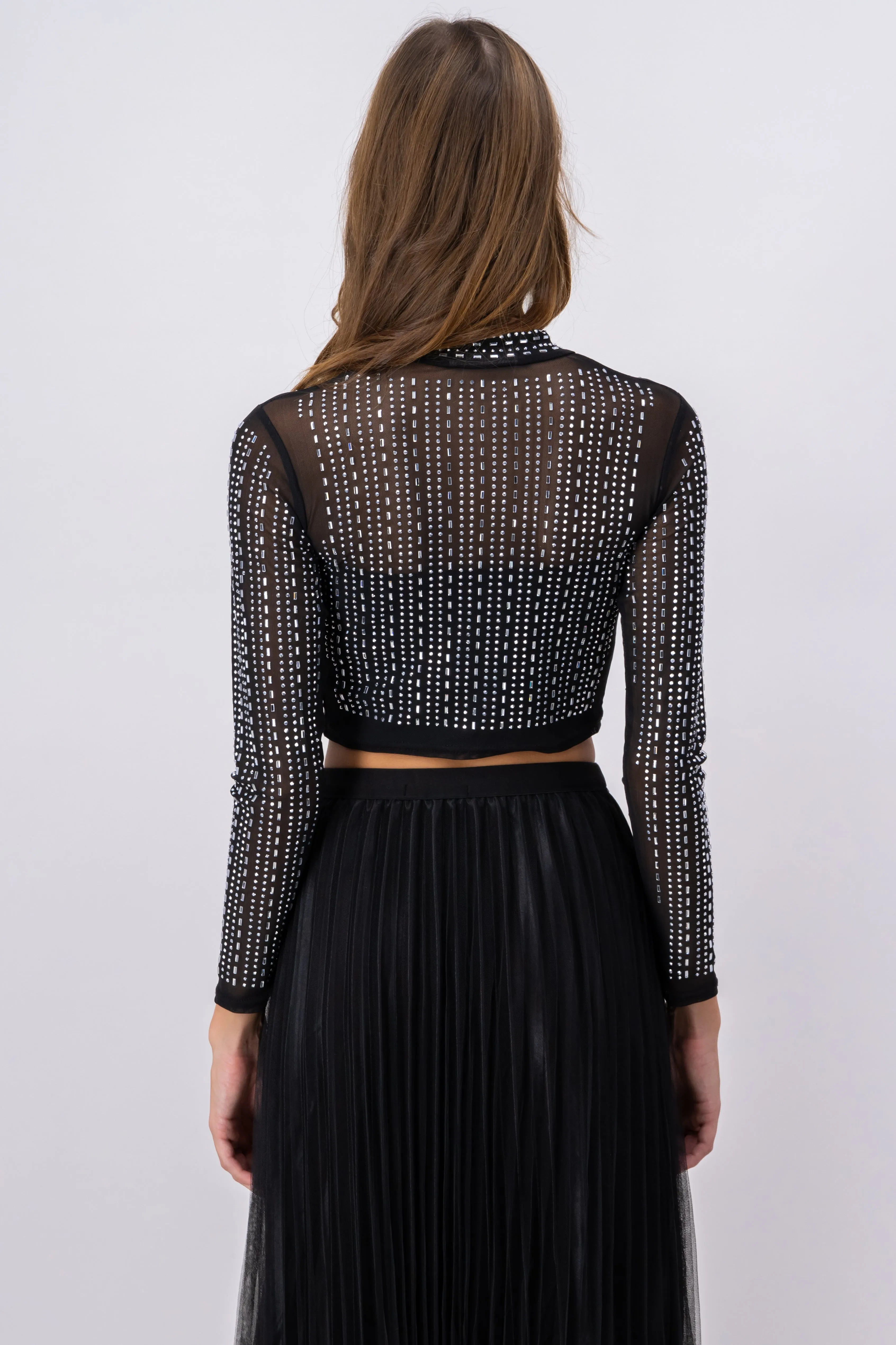 Top mesh manga larga pedrería sold by Shasa product image thumbnail 4