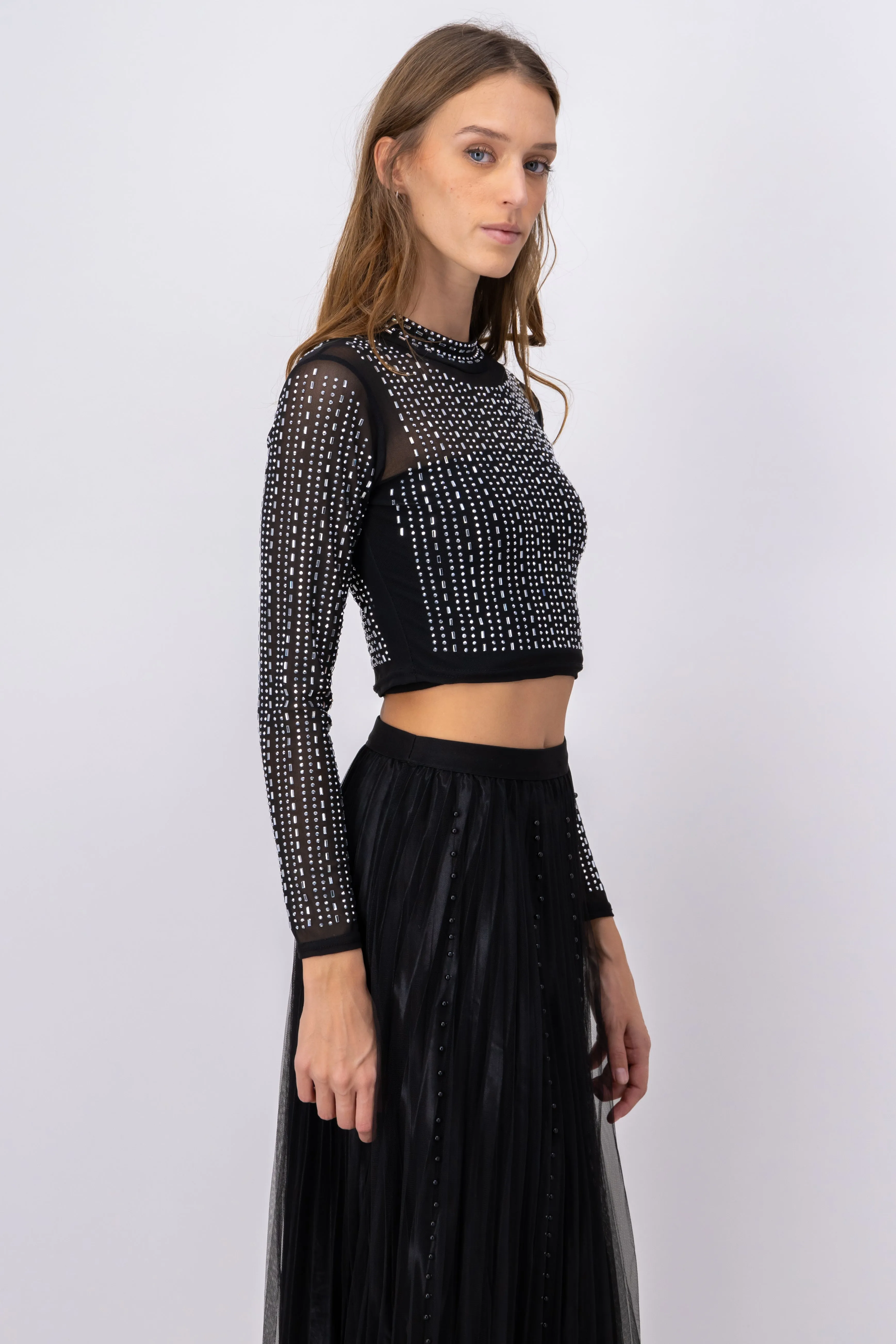 Top mesh manga larga pedrería sold by Shasa product image thumbnail 3