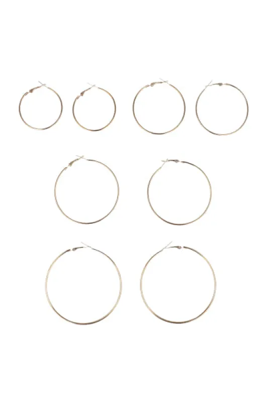 Set 4 piezas arracadas lisas sold by Shasa