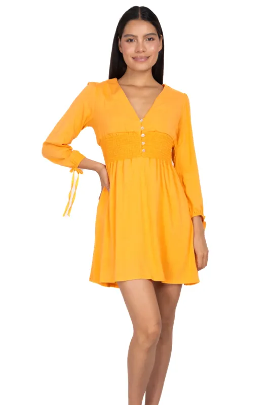 Vestido mini elástico manga larga sold by Shasa