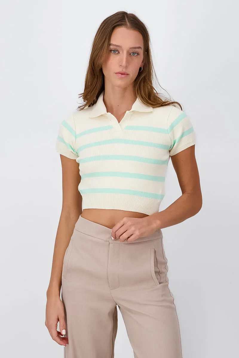 Top tejido cuello polo rayas sold by Shasa product image thumbnail 2