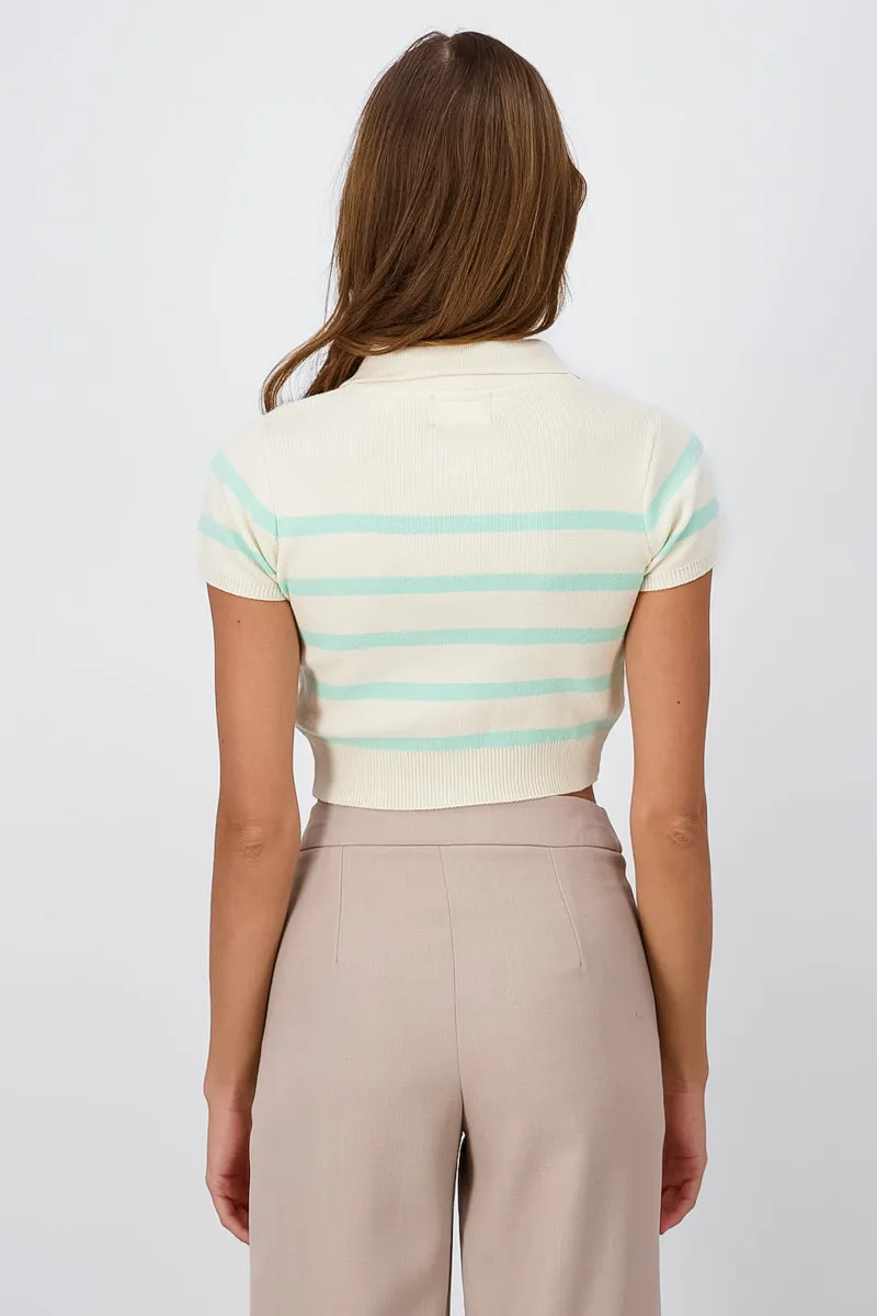 Top tejido cuello polo rayas sold by Shasa product image thumbnail 4