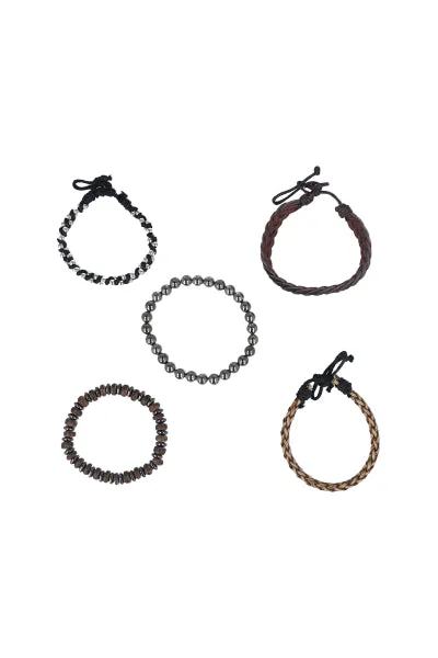 Set 5 pulseras materiales mixtos sold by Shasa