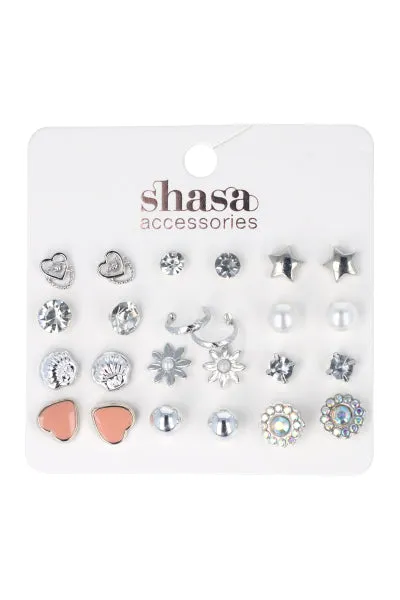 Set 12 Piezas Aretes Concha Mix sold by Shasa