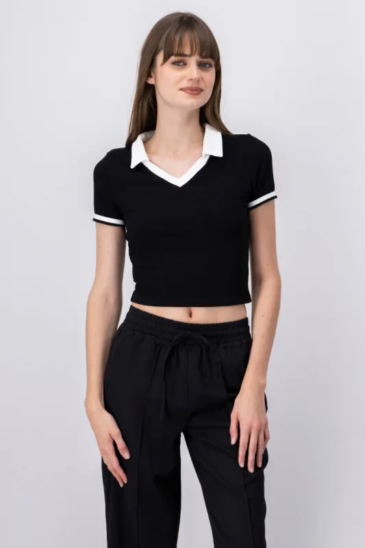 Playera cuello polo contraste sold by Shasa