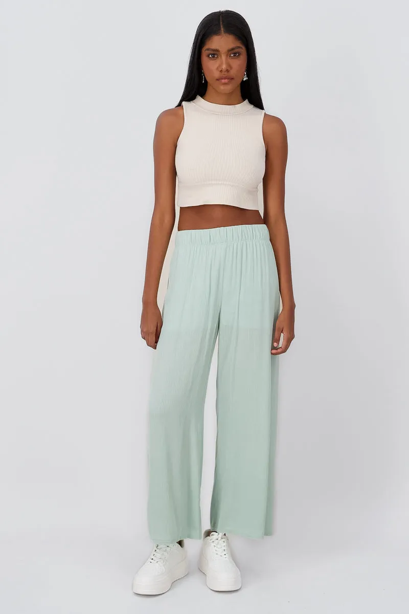 Pantalón Wide Leg Cintura Elástico sold by Shasa