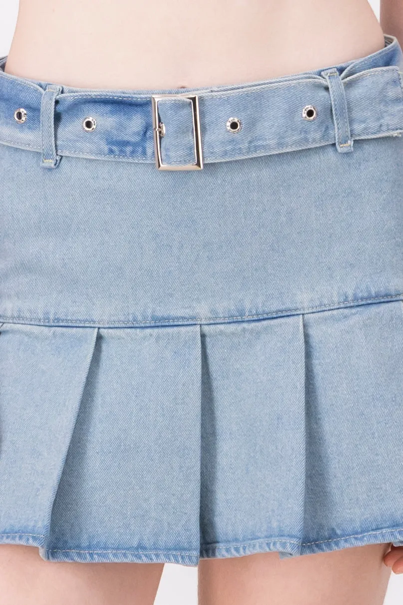 Falda Mini Denim Tableada sold by Shasa product image thumbnail 5
