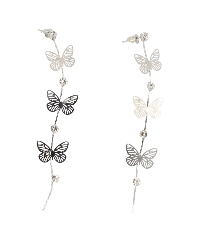 Aretes Largos Mariposa Brillos sold by Shasa