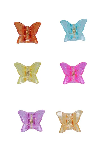 Set 6 piezas pinza mariposa glitter sold by Shasa