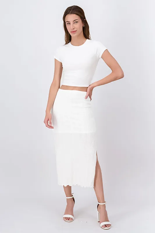 Falda midi textura trasparencia sold by Shasa