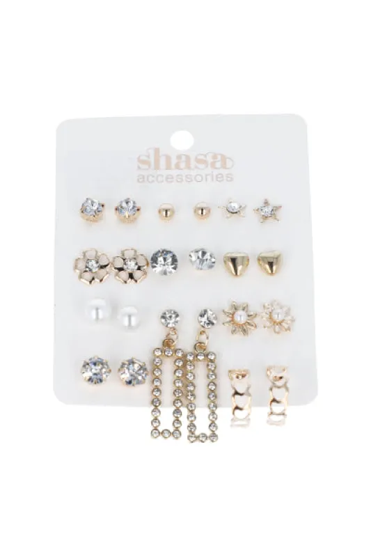 Set 11 Aretes Multidiseños sold by Shasa