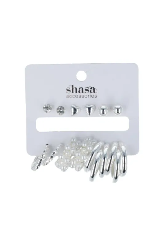 Set 6 Pares Arracadas Multidiseño sold by Shasa
