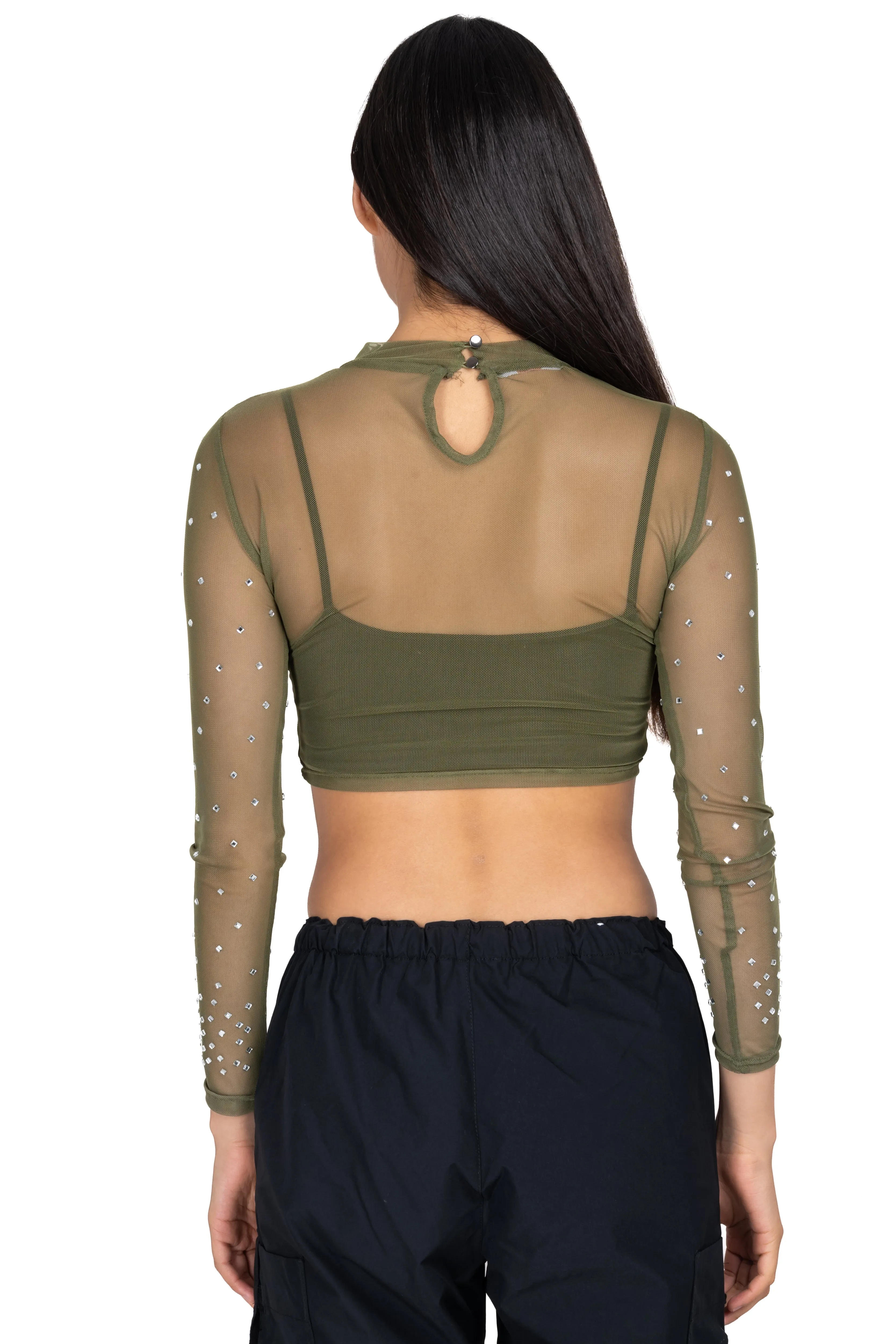 Top mesh cuello mao brillos sold by Shasa product image thumbnail 4