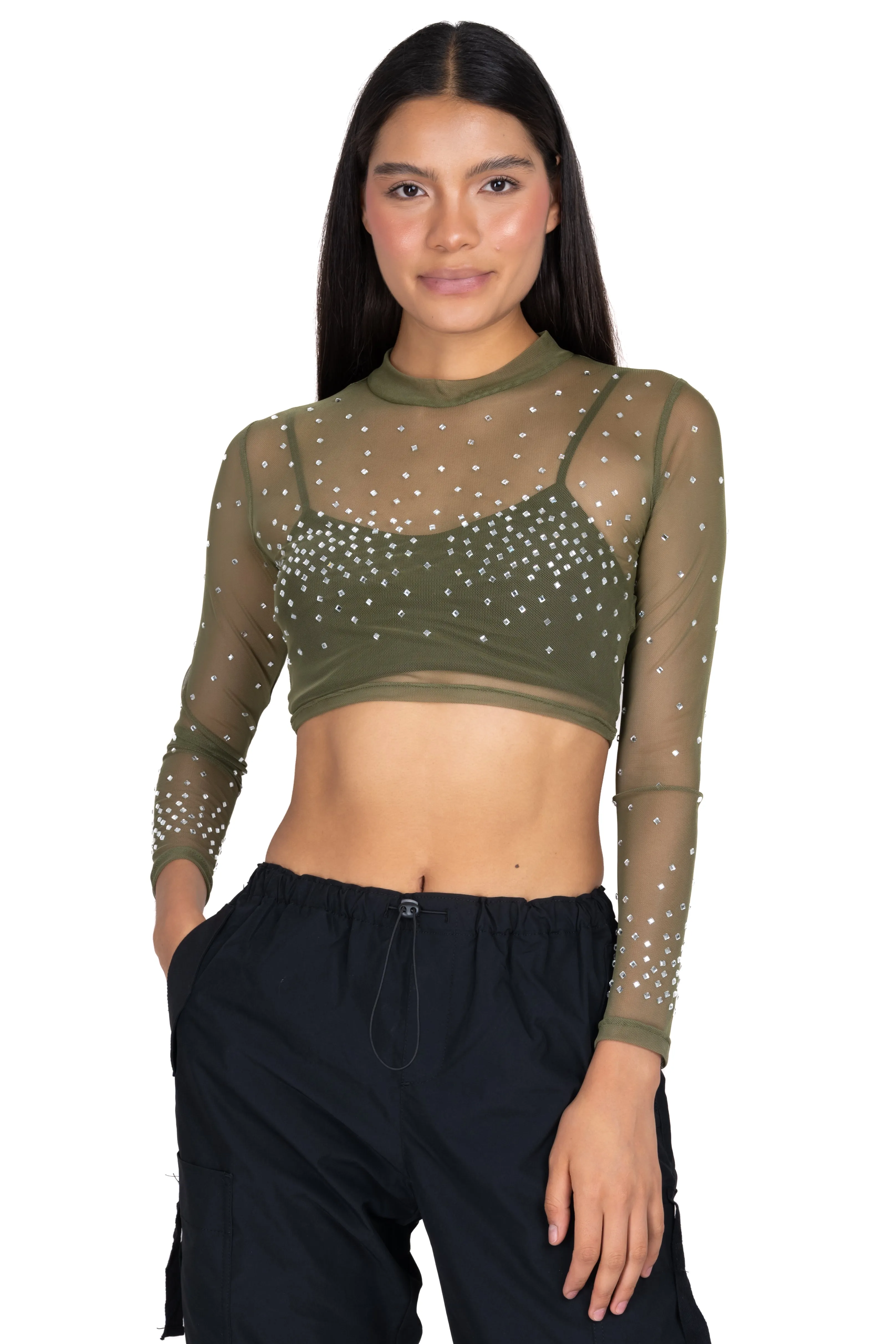 Top mesh cuello mao brillos sold by Shasa product image thumbnail 2