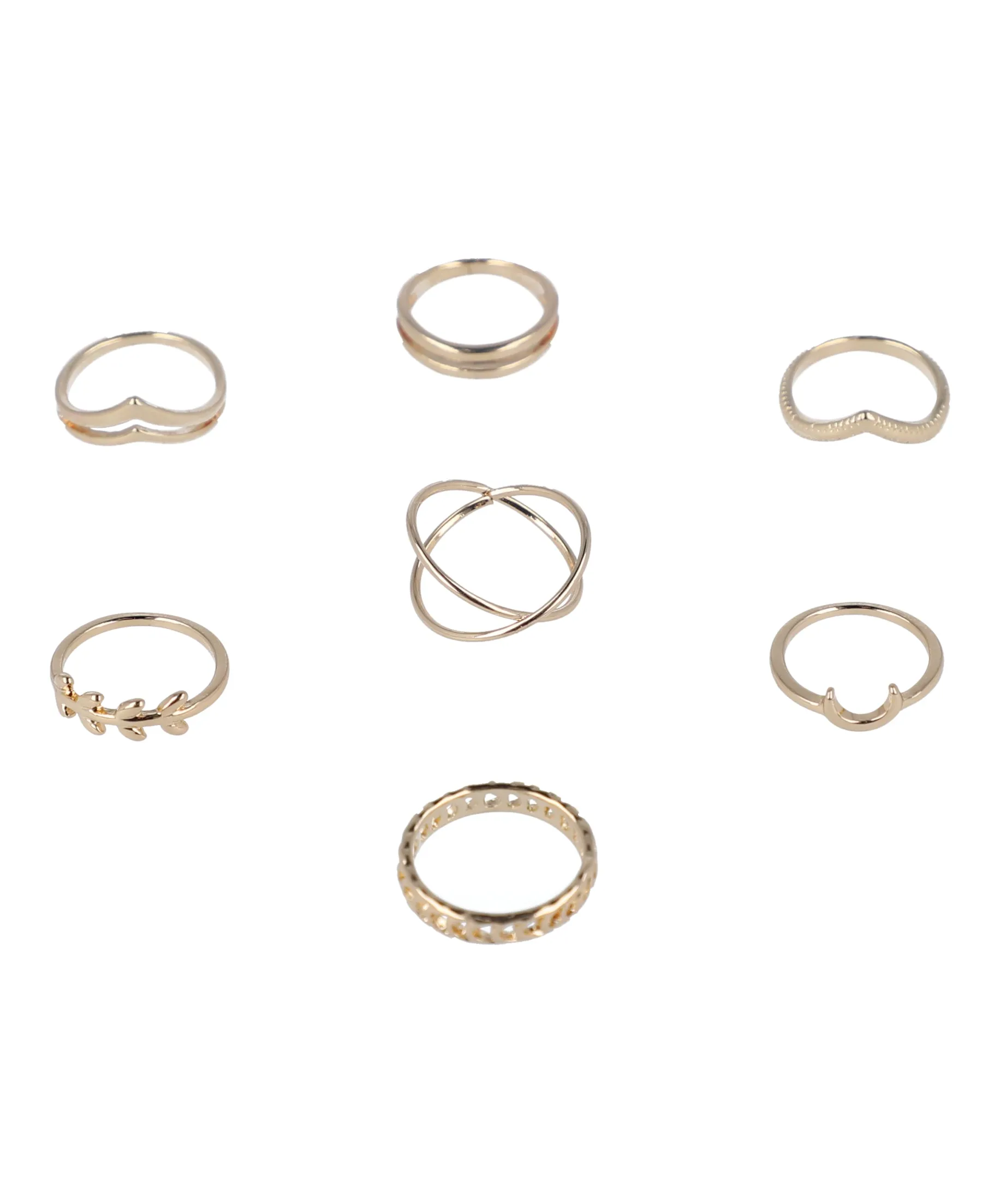 Set 7 Piezas Anillos Media Luna sold by Shasa