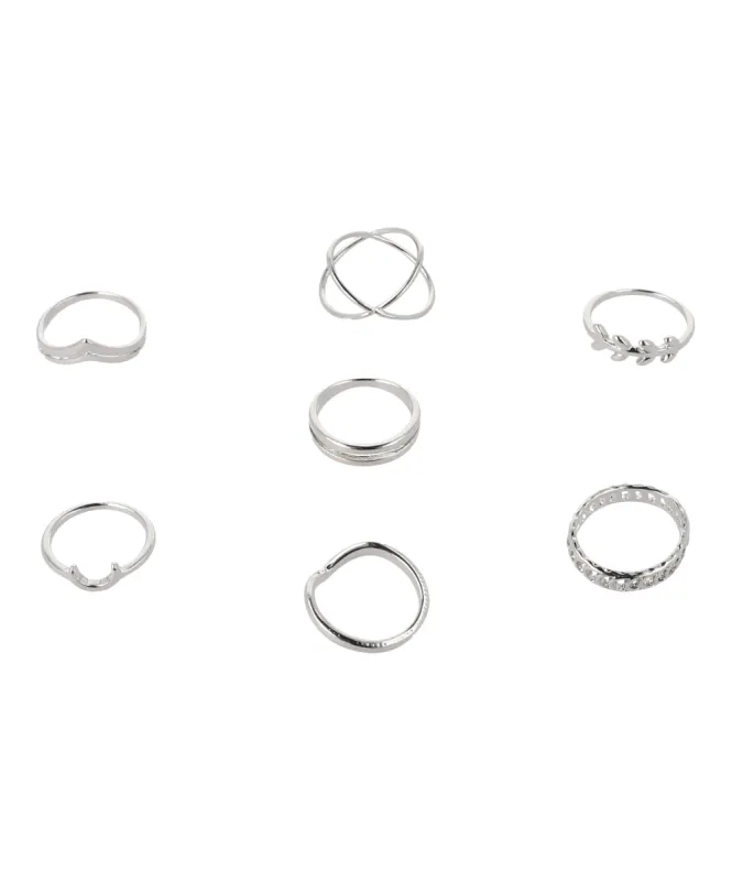 Set 7 Piezas Anillos Media Luna sold by Shasa