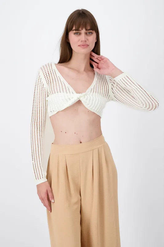 Sueter cruzado tipo crochet sold by Shasa