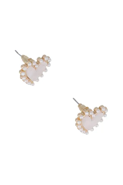 Aretes Studs Corazón Perlas sold by Shasa product image thumbnail 2