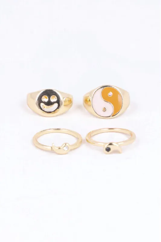Set 3 piezas anillos yin yang sold by Shasa