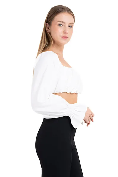 Blusa crop manga larga abullonada sold by Shasa product image thumbnail 3