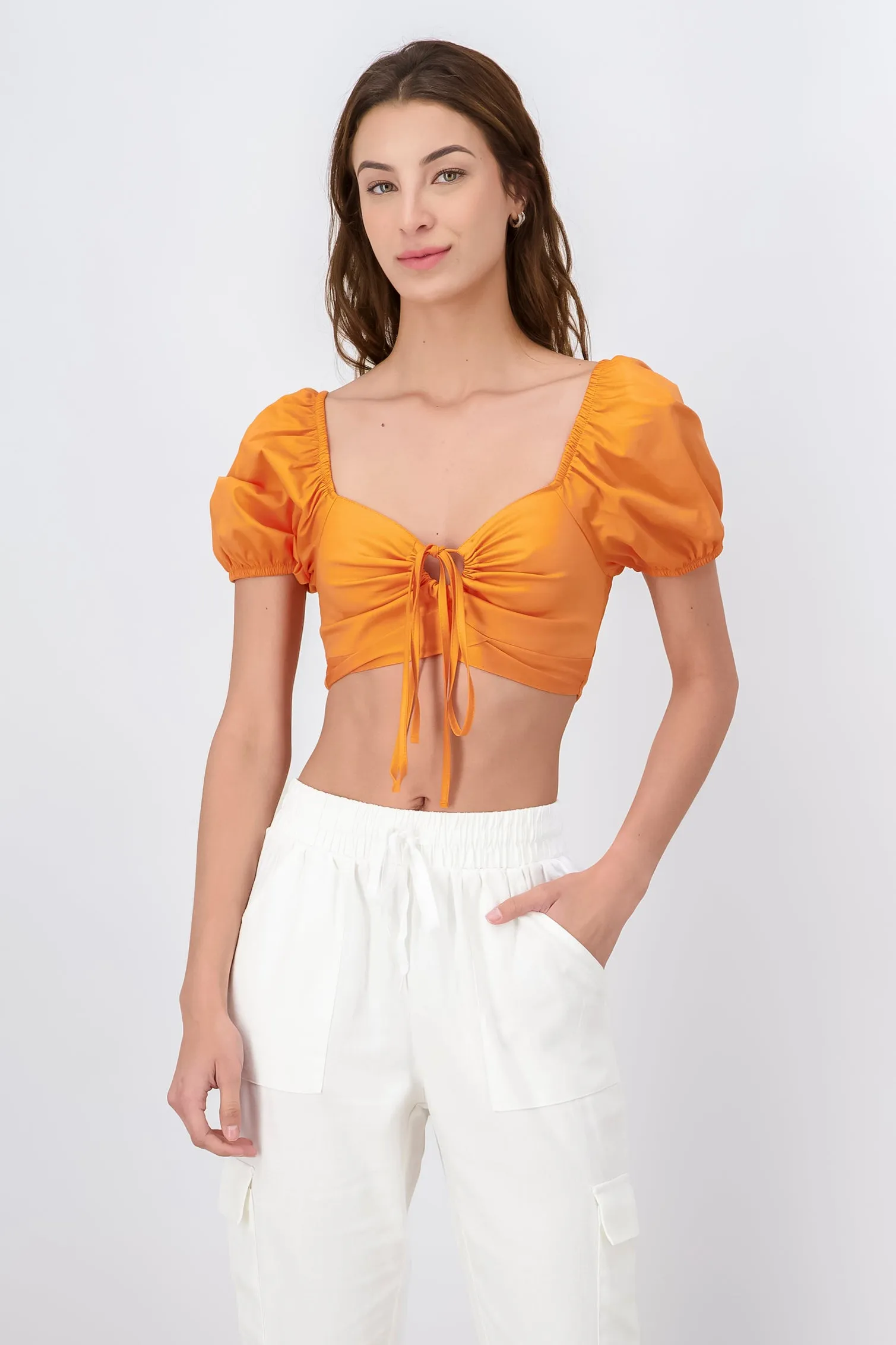 Crop Top Halter Manga Corta Globo sold by Shasa