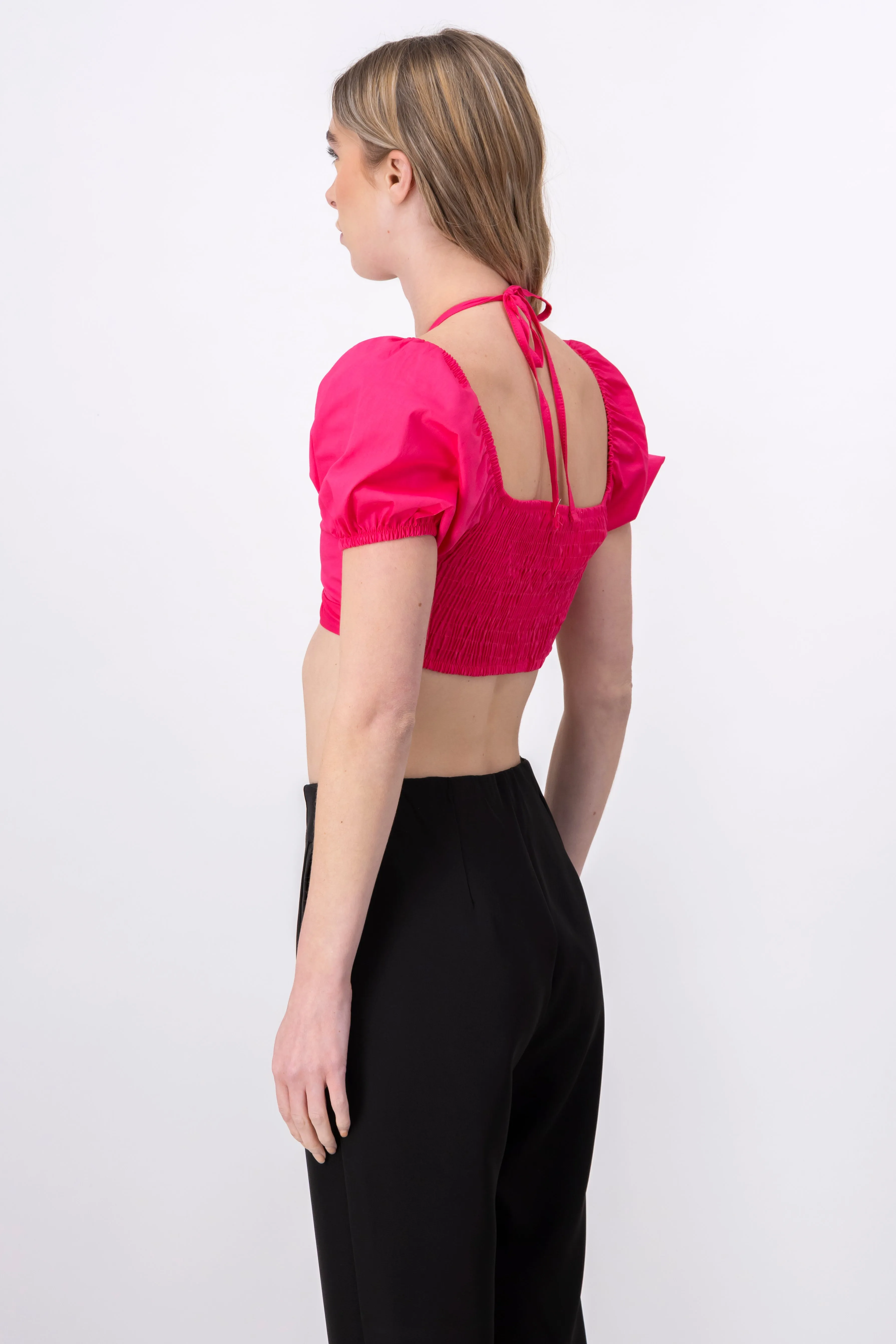 Crop Top Halter Manga Corta Globo sold by Shasa product image thumbnail 4