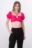 Crop Top Halter Manga Corta Globo sold by Shasa