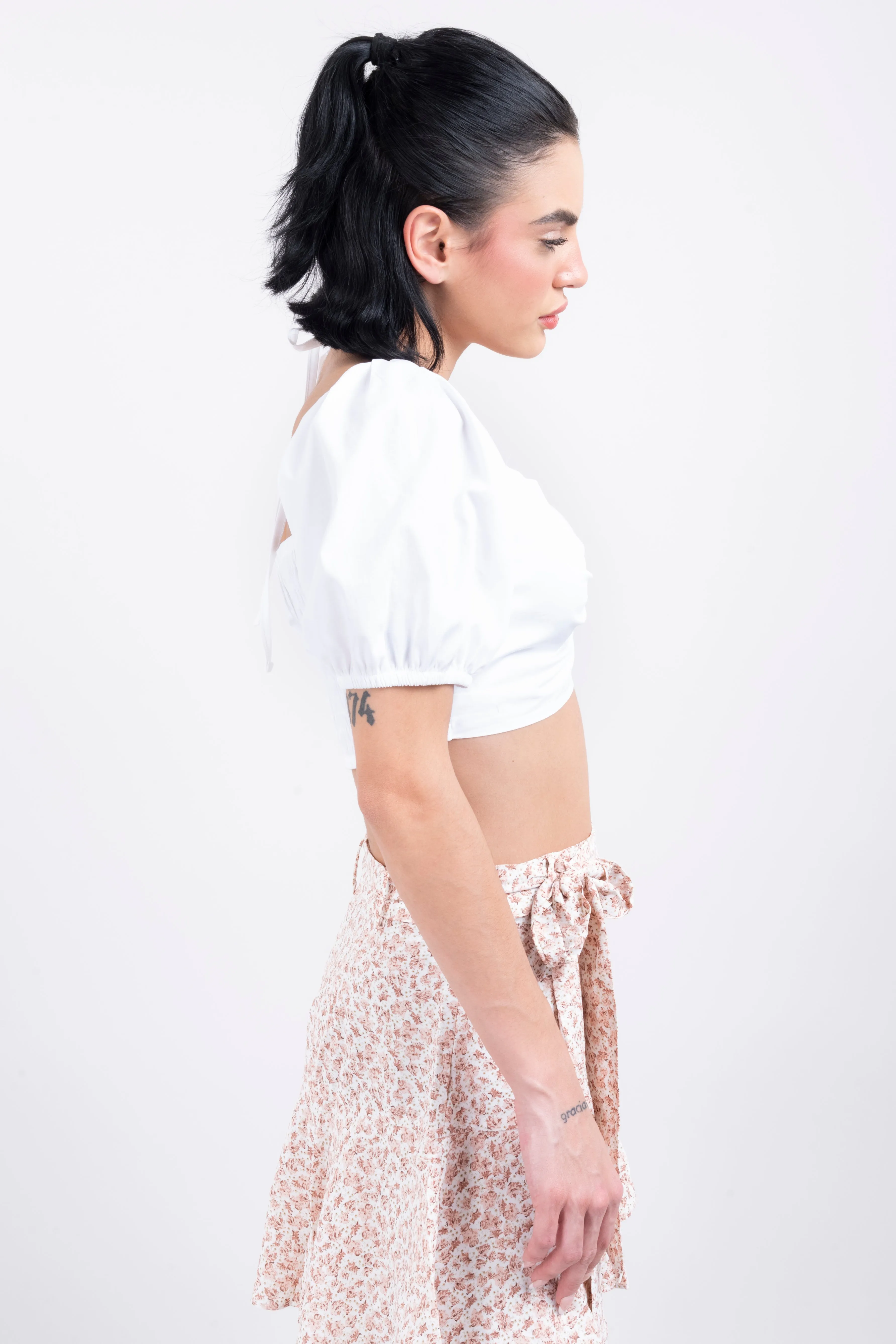 Crop Top Halter Manga Corta Globo sold by Shasa product image thumbnail 3