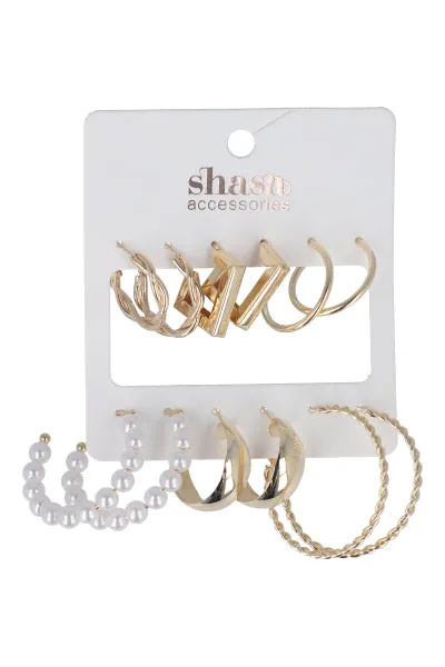 Set 6 pares arracadas metálicas sold by Shasa