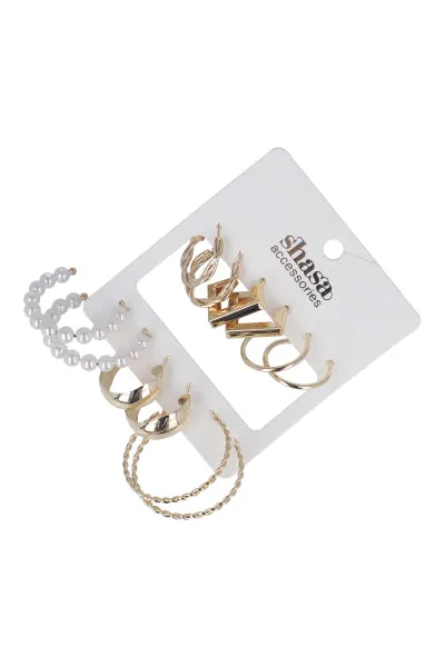 Set 6 pares arracadas metálicas sold by Shasa product image thumbnail 2