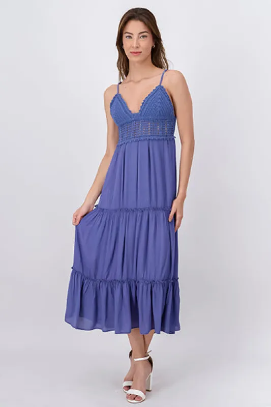 Vestido midi tejido capas sold by Shasa