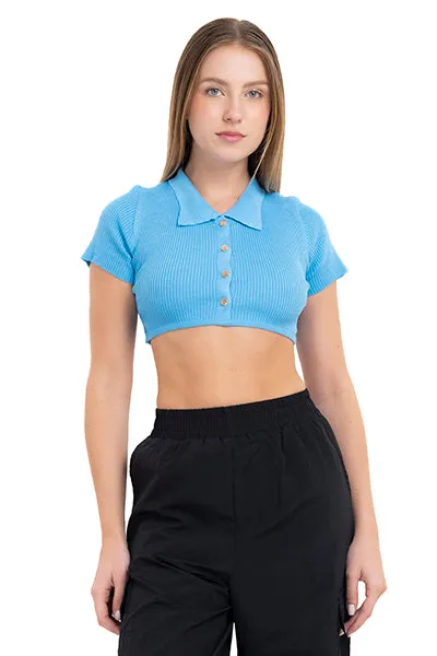 Top Crop Tejido Cuello Polo sold by Shasa product image thumbnail 2