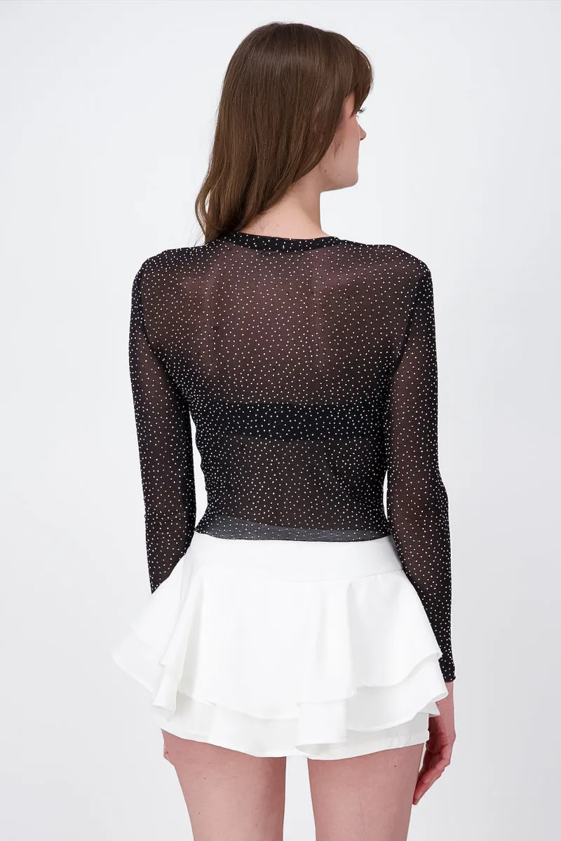 Top Mesh Manga Larga Brillos sold by Shasa product image thumbnail 4