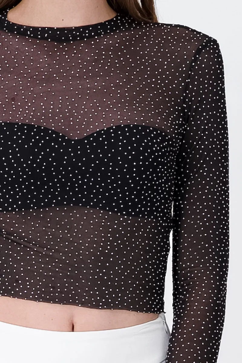 Top Mesh Manga Larga Brillos sold by Shasa product image thumbnail 5