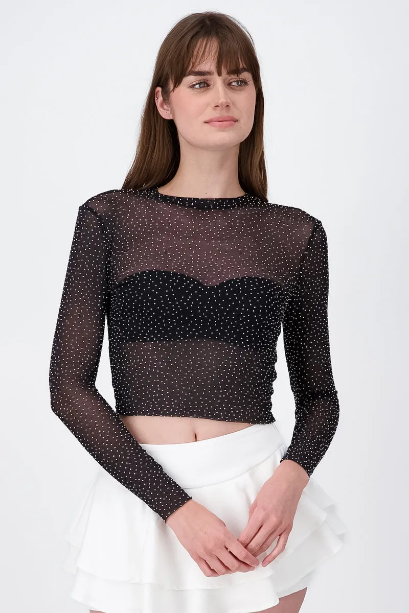 Top Mesh Manga Larga Brillos sold by Shasa product image thumbnail 2